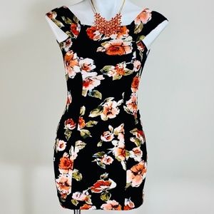 Black Floral Cocktail Dress